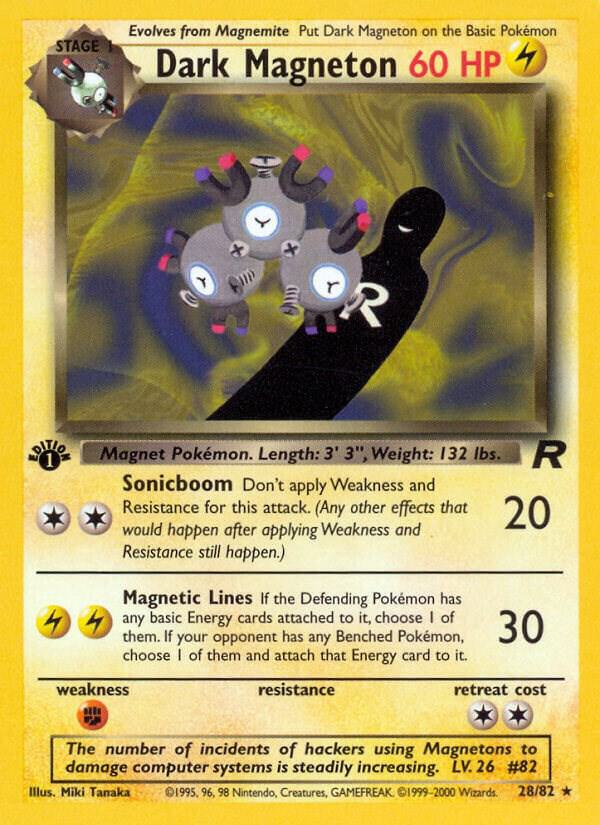 Dark Magneton (28) 28/82 card from Team Rocket