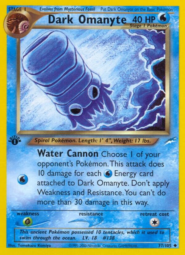 Dark Omanyte 037/105 card from Neo Destiny