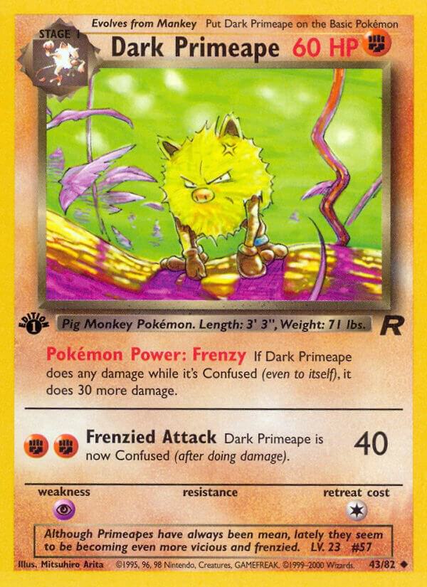 Dark Primeape 43/82 card from Team Rocket