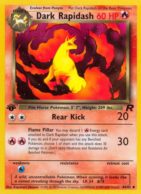 Dark Rapidash 44/82 card from Team Rocket