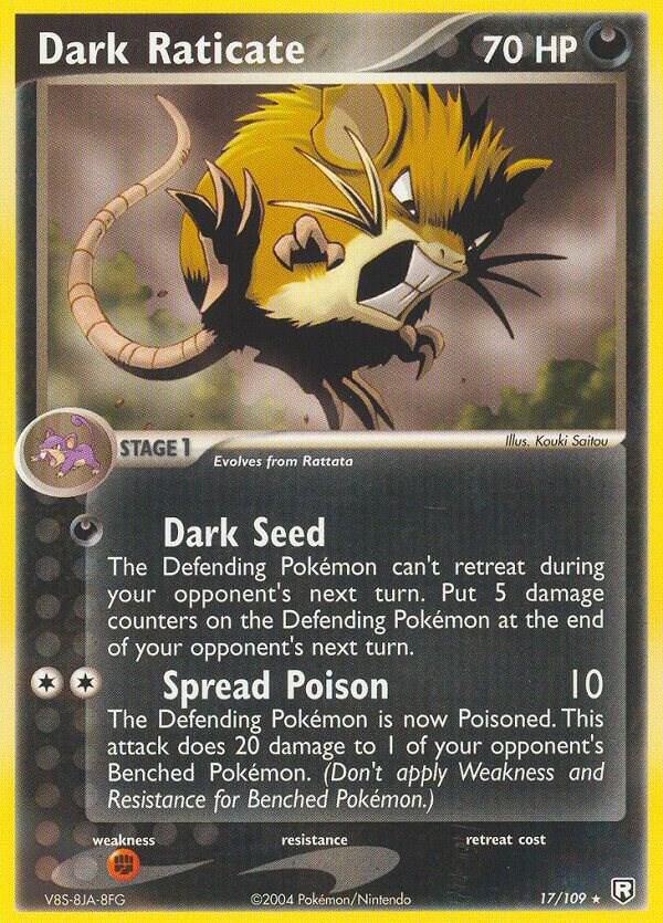 Dark Raticate 17/109 card from Team Rocket Returns
