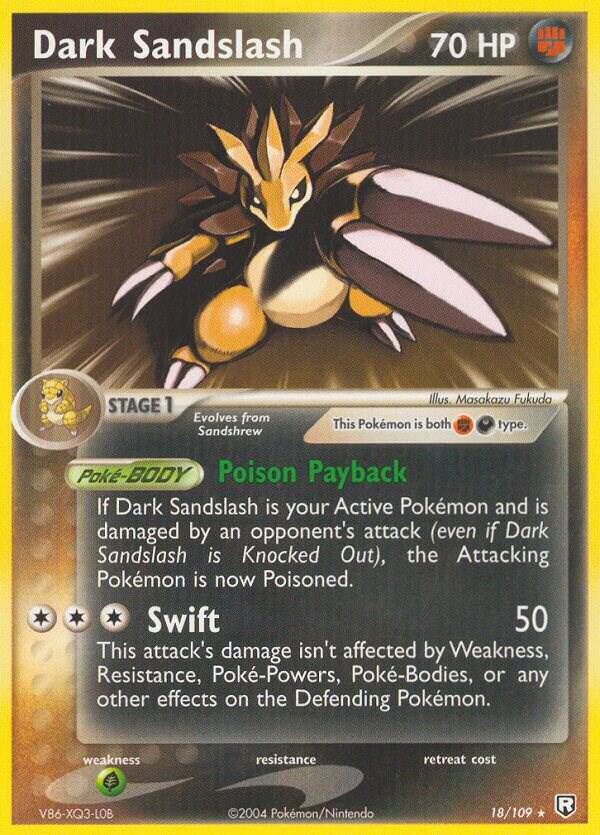 Dark Sandslash 18/109 card from Team Rocket Returns