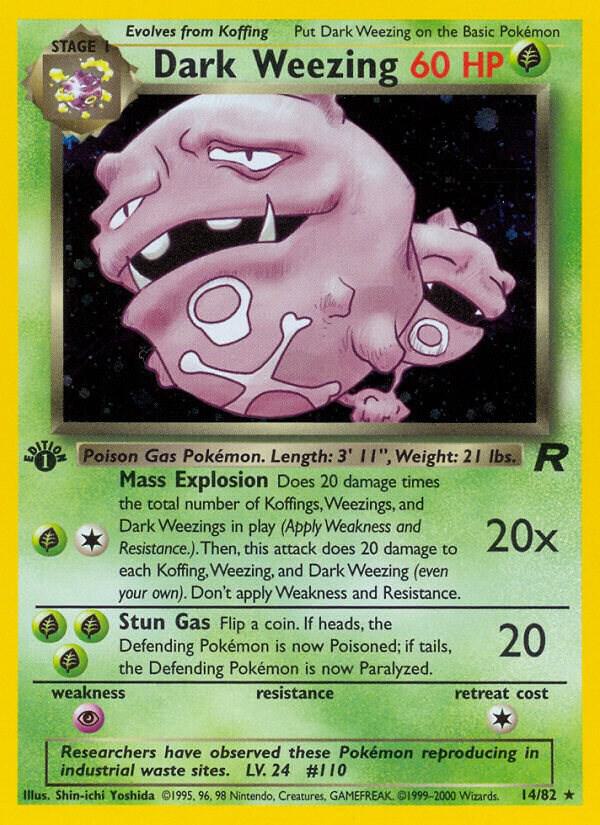 Dark Weezing (14) 14/82 card from Team Rocket