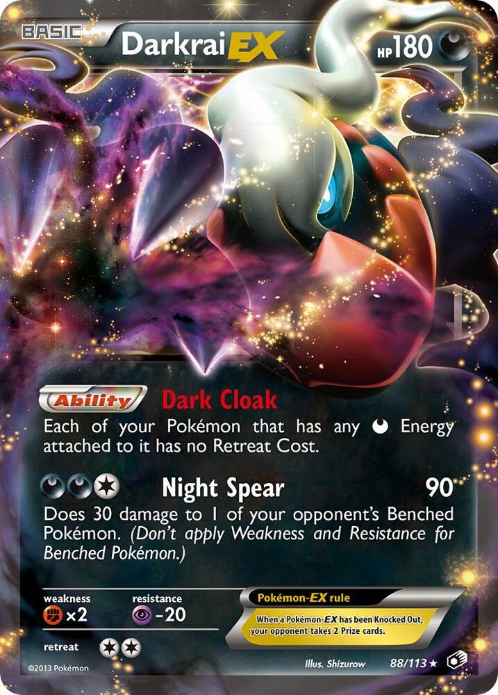 Darkrai EX 88/113 card from Legendary Treasures