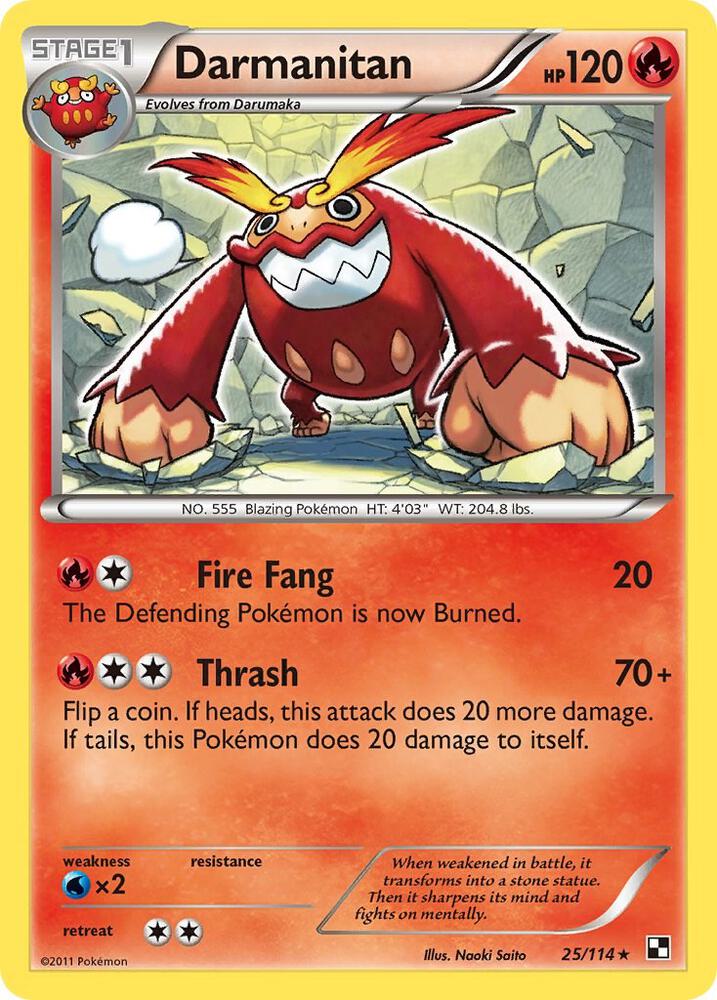 Darmanitan 25/114 card from Black and White