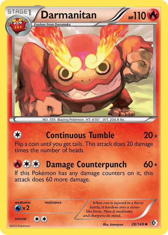 Darmanitan 28/149 card from Boundaries Crossed