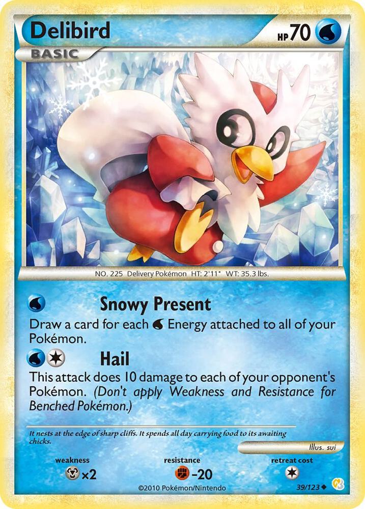 Delibird 39/123 card from HeartGold SoulSilver