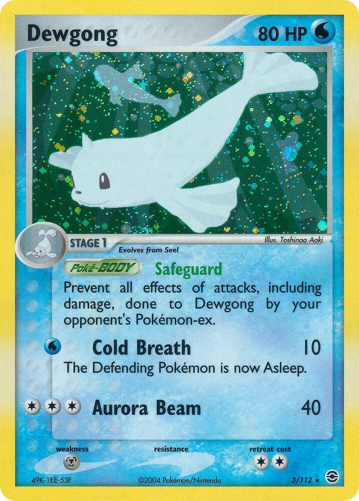 Dewgong 3/112 card from FireRed & LeafGreen