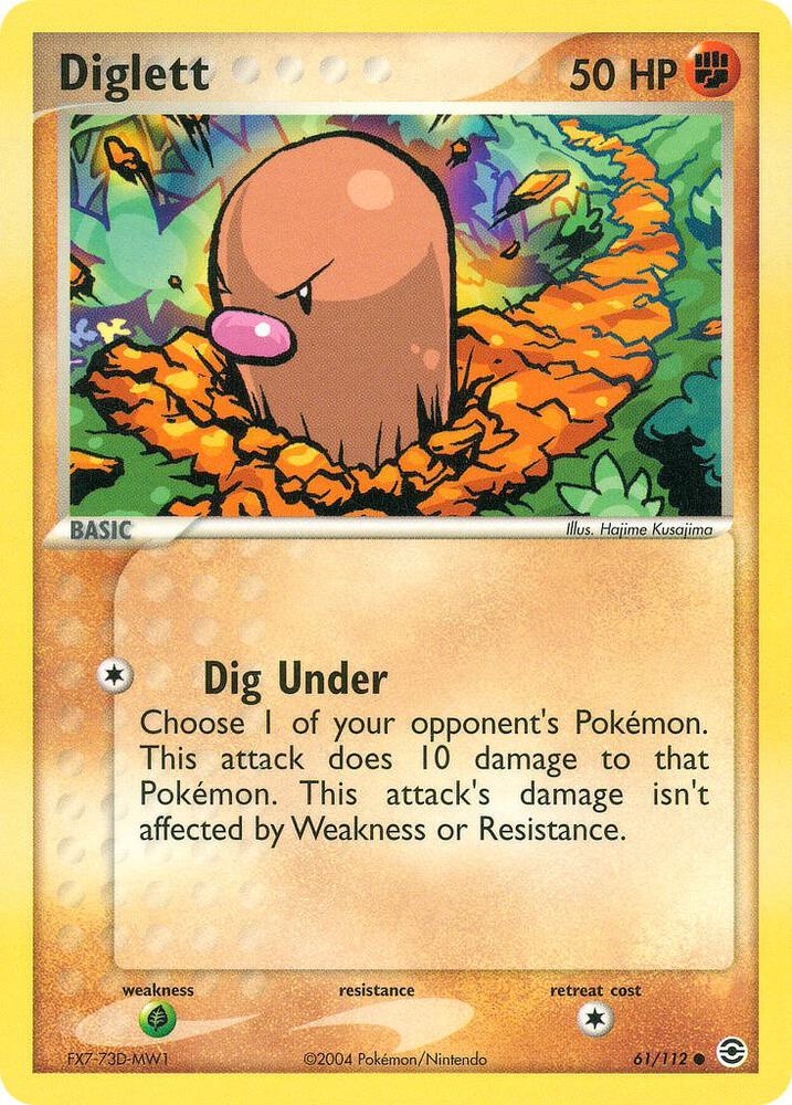 Diglett 61/112 card from FireRed & LeafGreen
