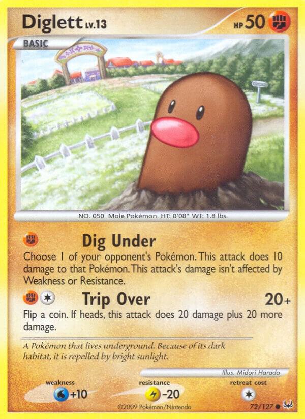 Diglett 72/127 card from Platinum
