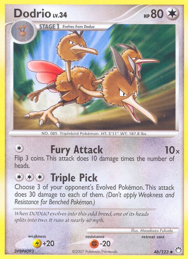 Dodrio 46/123 card from Mysterious Treasures