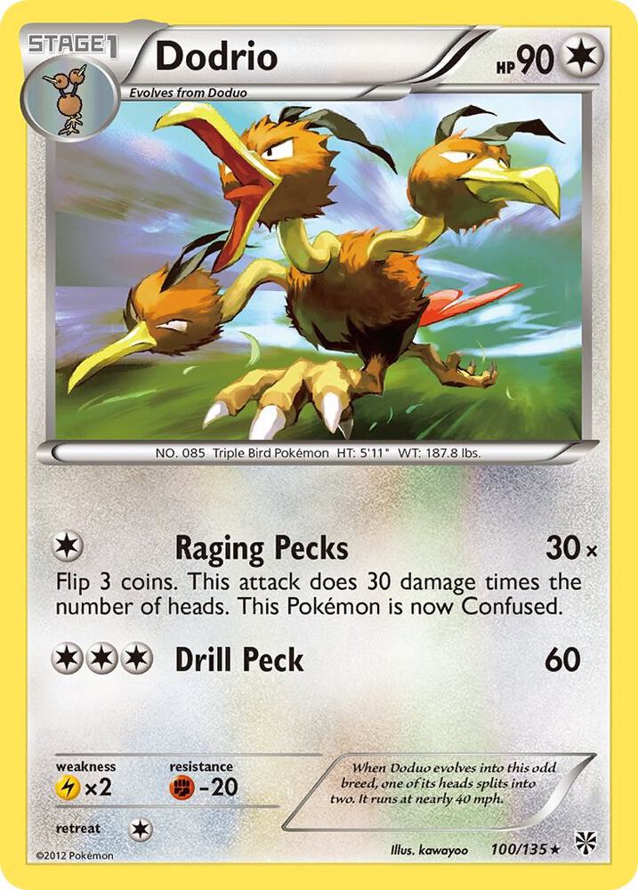 Dodrio 100/135 card from Plasma Storm