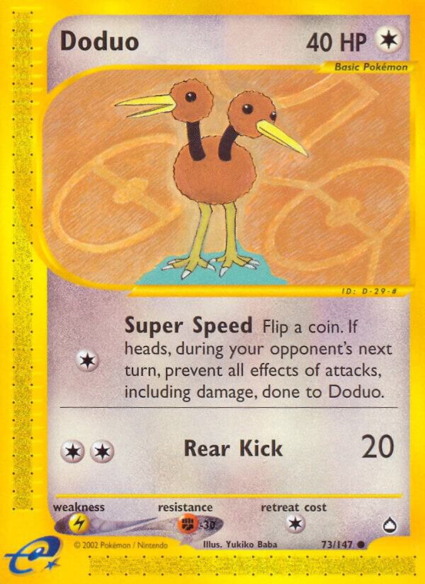 Doduo 073/147 card from Aquapolis