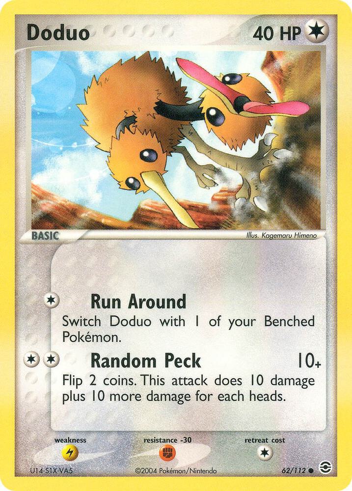 Doduo 62/112 card from FireRed & LeafGreen