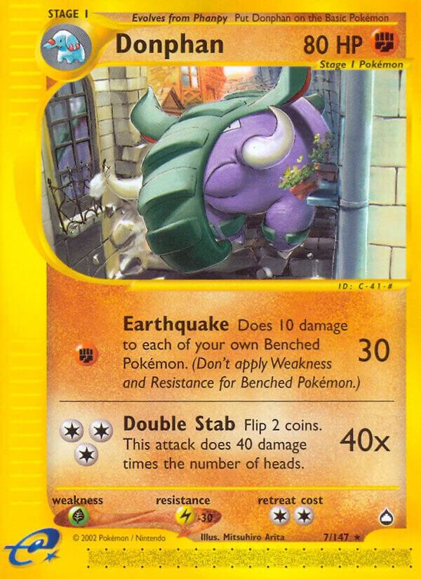 Donphan 007/147 card from Aquapolis