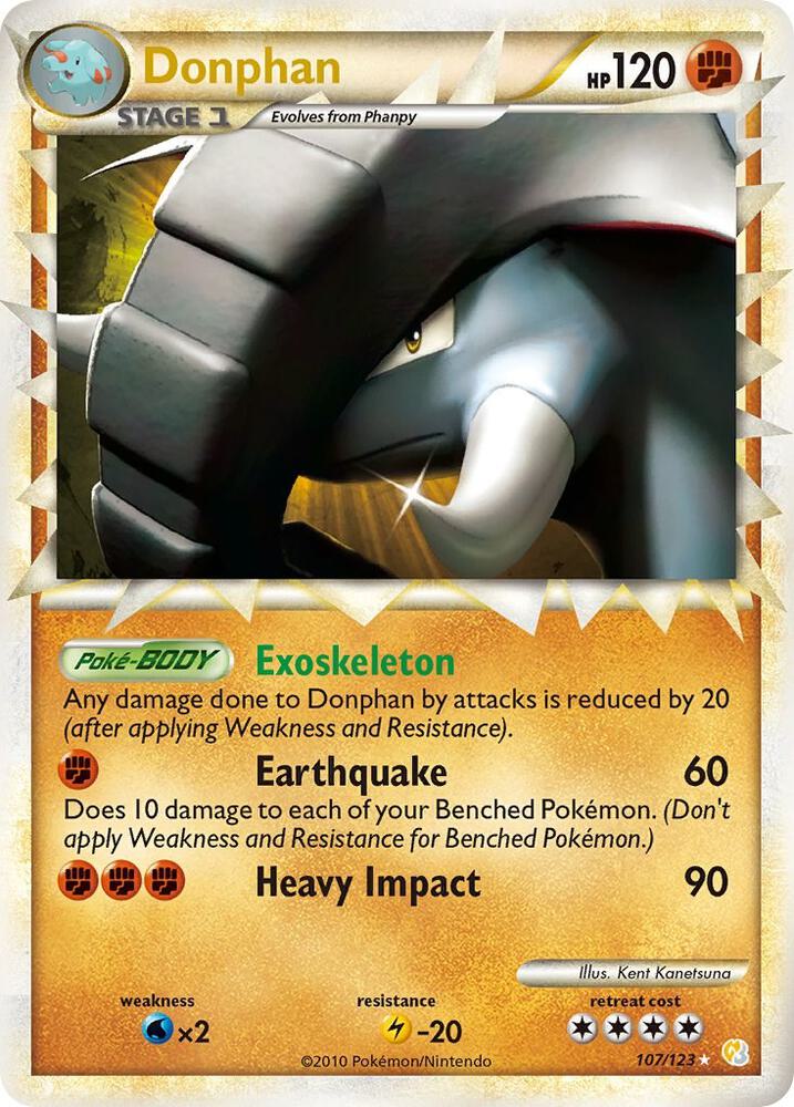 Donphan (Prime) 107/123 card from HeartGold SoulSilver