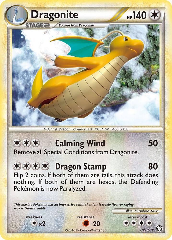 Dragonite 18/102 card from Triumphant