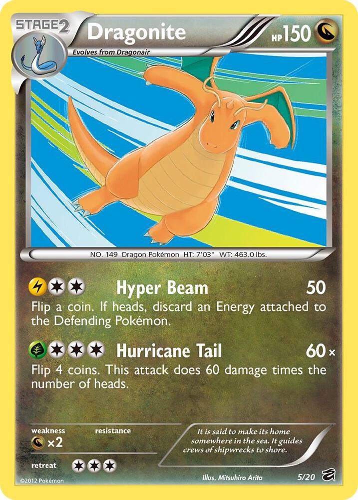 Dragonite 5/20 card from Dragon Vault