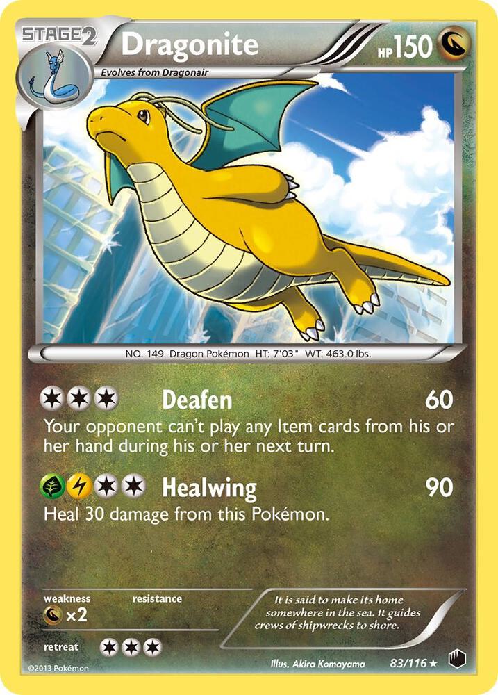 Dragonite 83/116 card from Plasma Freeze