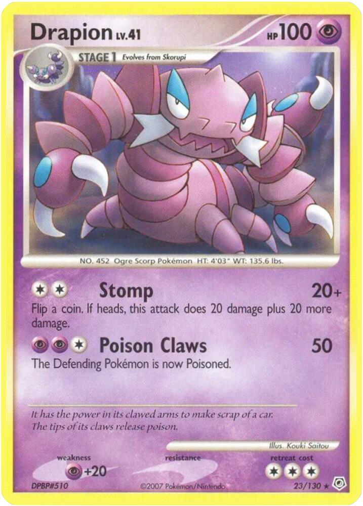Drapion 23/130 card from Diamond and Pearl