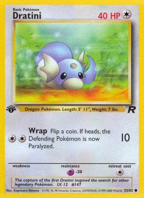 Dratini 53/82 card from Team Rocket