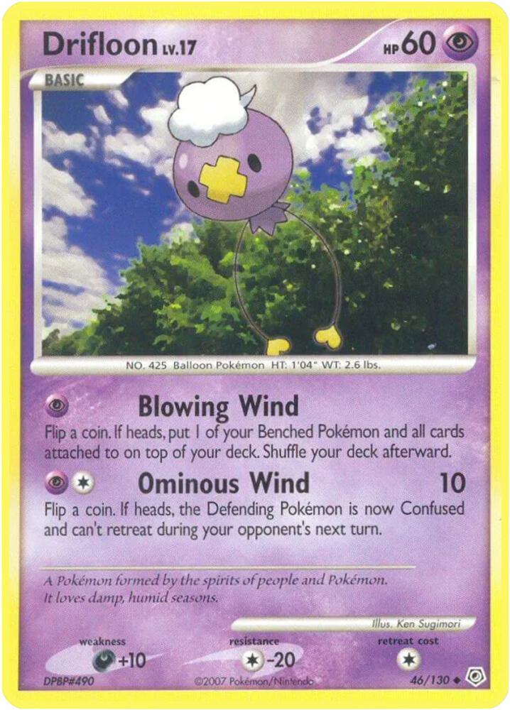 Drifloon 46/130 card from Diamond and Pearl