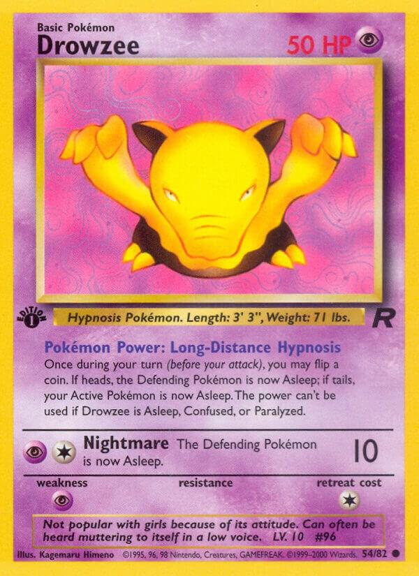 Drowzee 54/82 card from Team Rocket