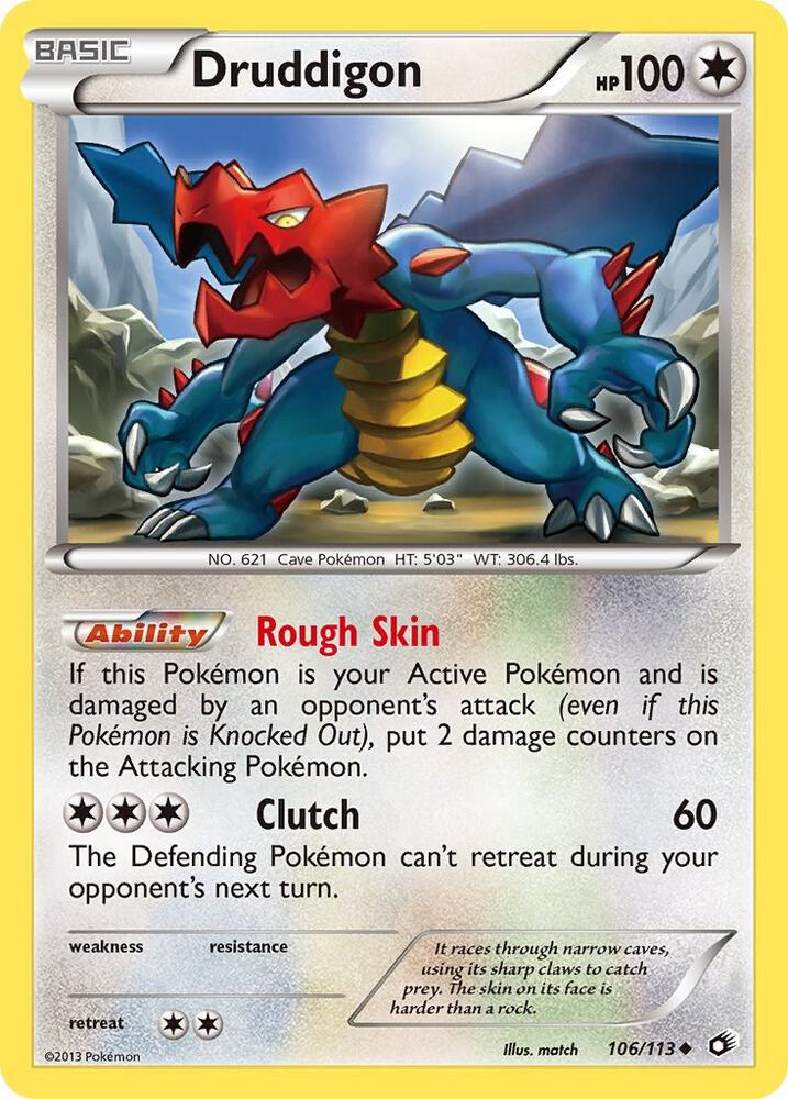 Druddigon 106/113 card from Legendary Treasures