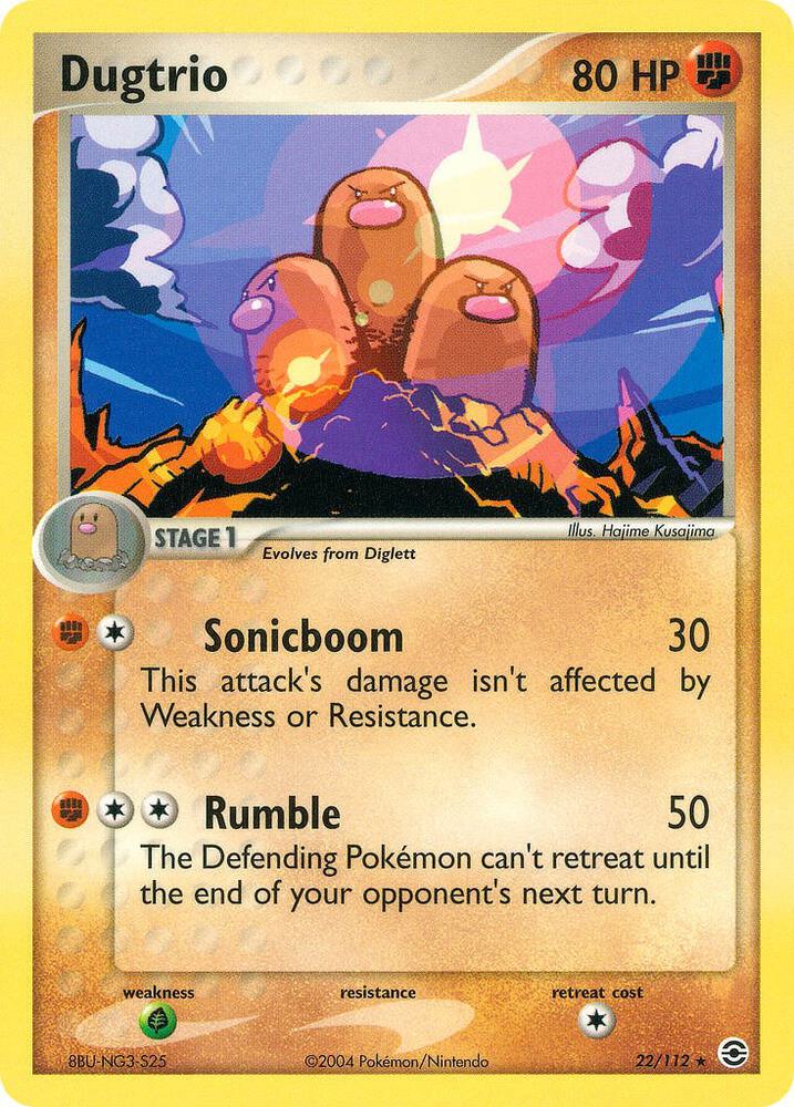 Dugtrio 22/112 card from FireRed & LeafGreen