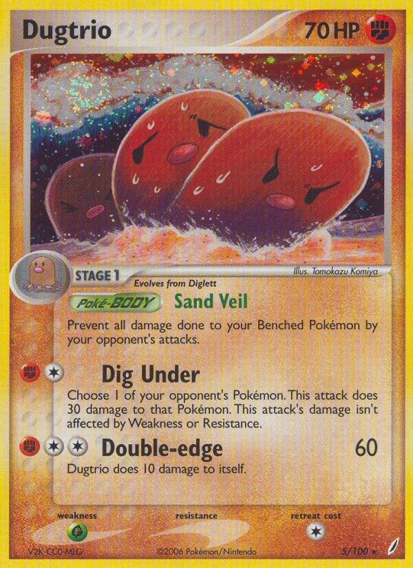 Dugtrio 5/100 card from Crystal Guardians