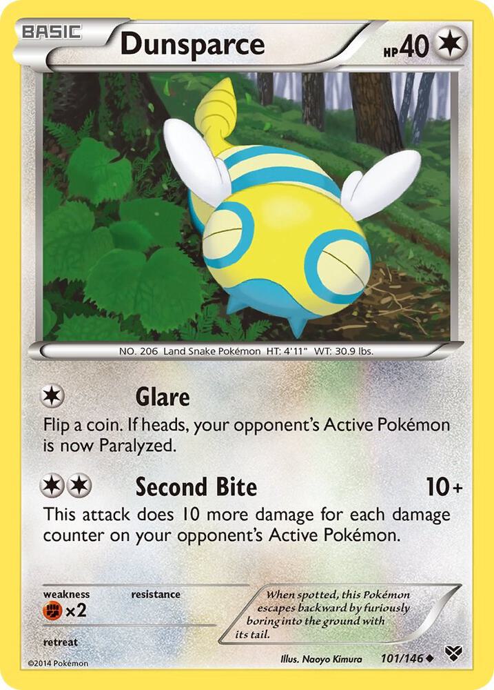 Dunsparce 101/146 card from XY Base Set