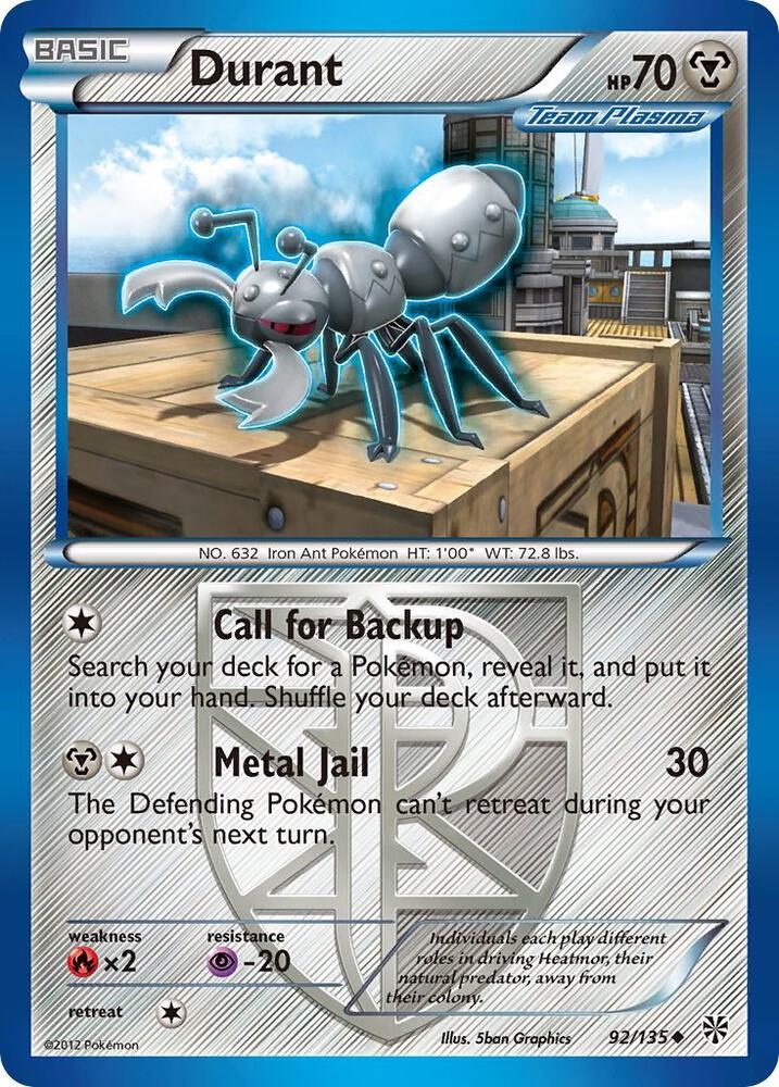 Durant (Team Plasma) (92) 92/135 card from Plasma Storm