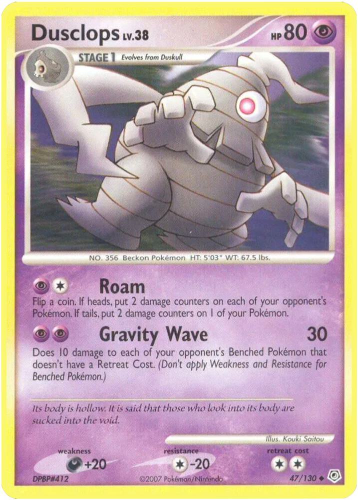Dusclops 47/130 card from Diamond and Pearl