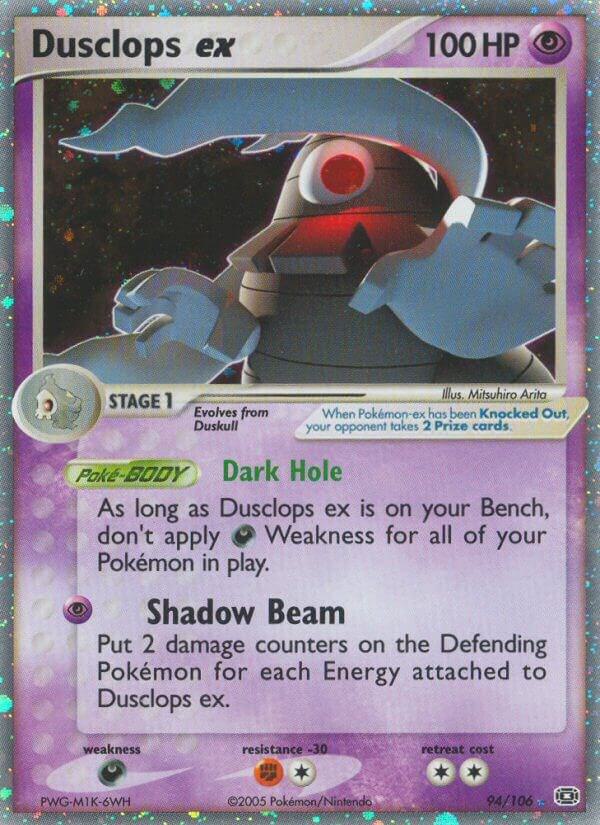 Dusclops ex 94/106 card from Emerald