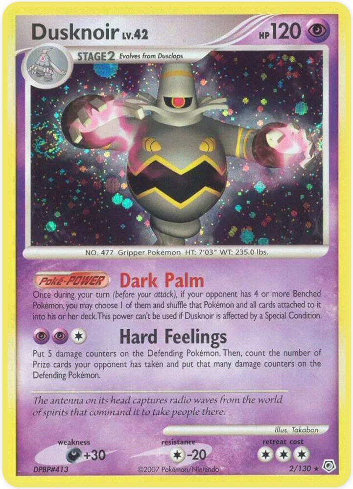 Dusknoir 2/130 card from Diamond and Pearl