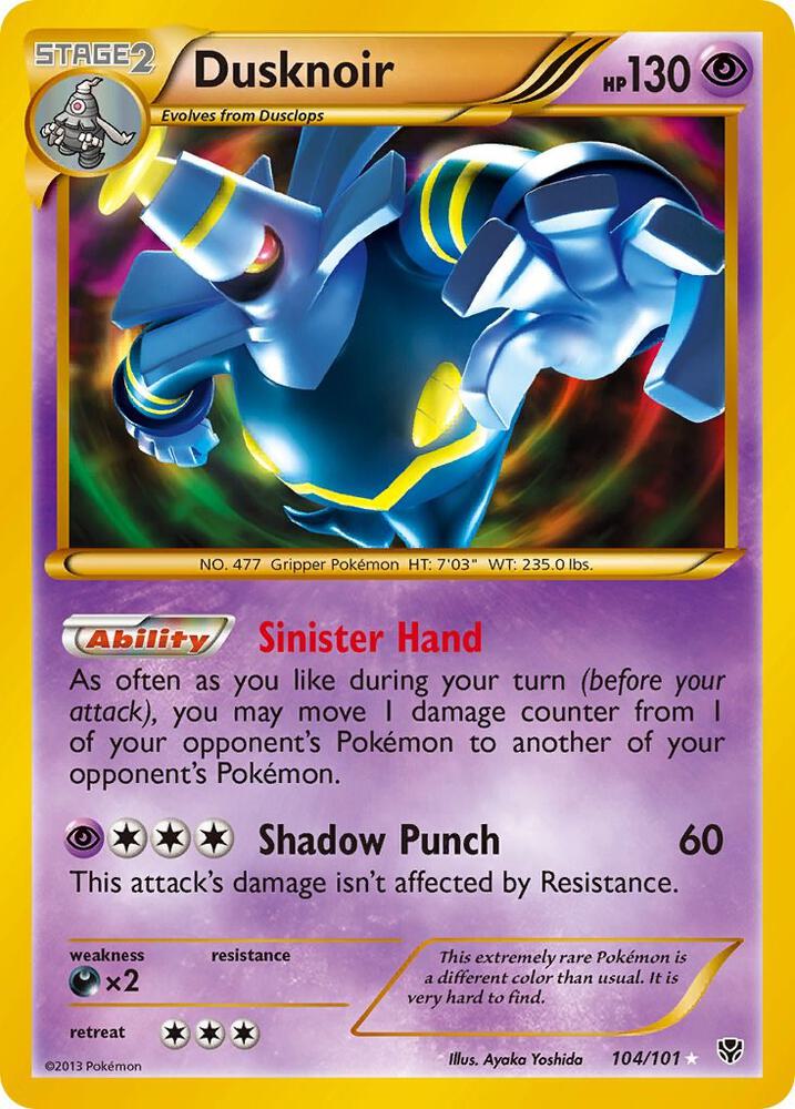 Dusknoir (104 Secret Rare) 104/101 card from Plasma Blast