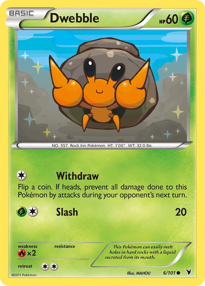 Dwebble 6/101 card from Noble Victories