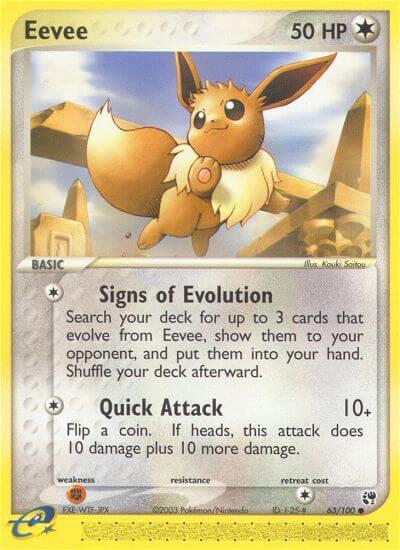 Eevee 63/100 card from Sandstorm
