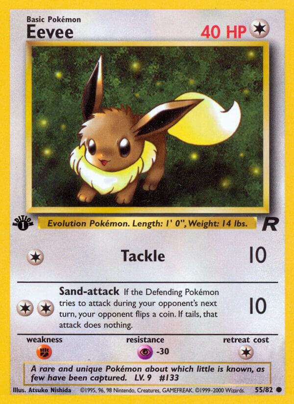 Eevee 55/82 card from Team Rocket