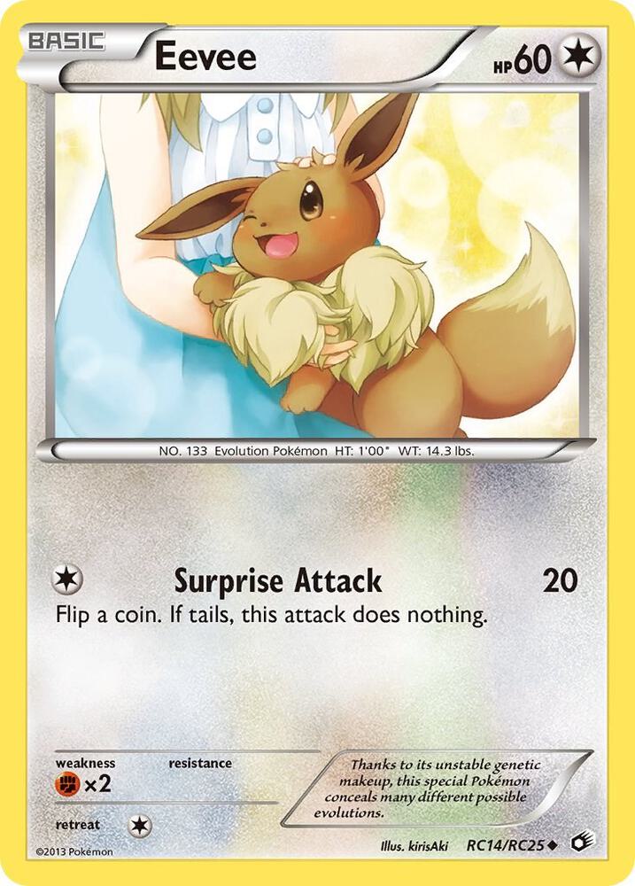 Eevee RC14/RC25 card from Legendary Treasures: Radiant Collection