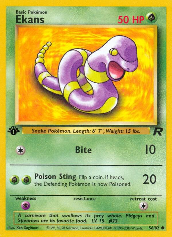 Ekans 56/82 card from Team Rocket
