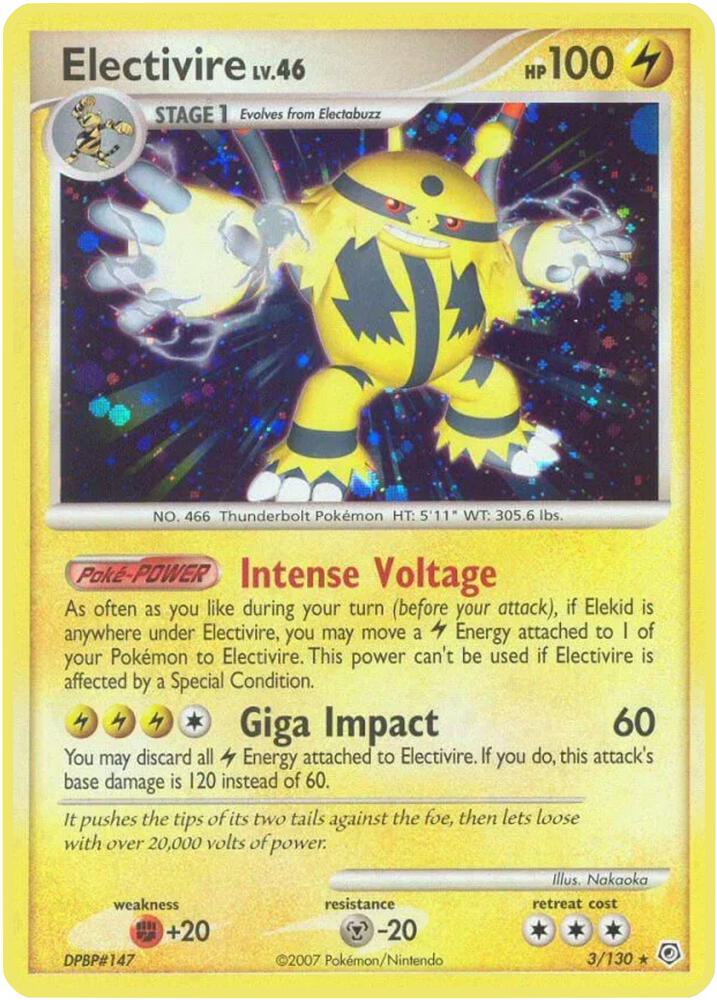 Electivire 3/130 card from Diamond and Pearl