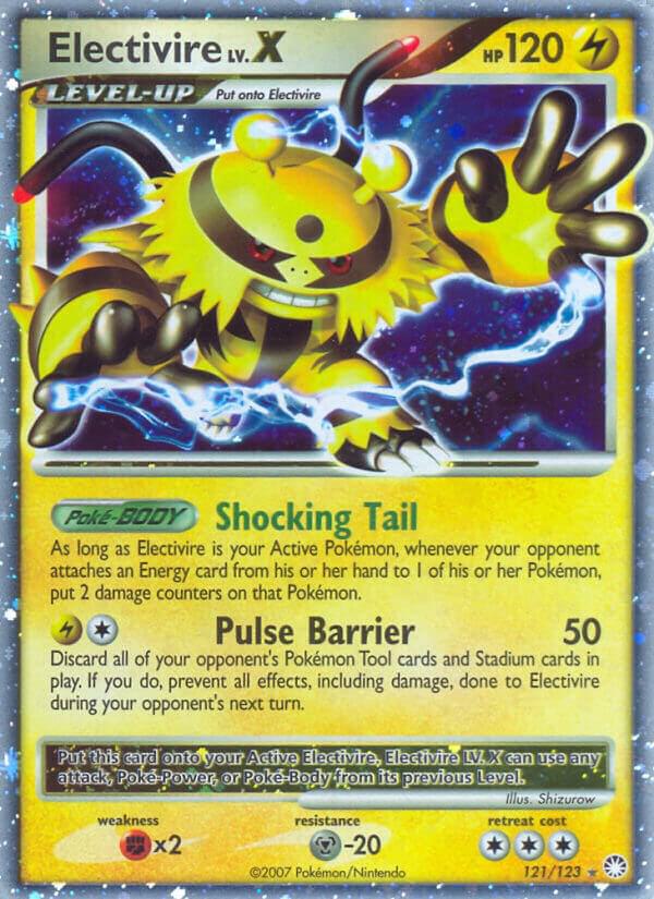 Electivire LV.X 121/123 card from Mysterious Treasures