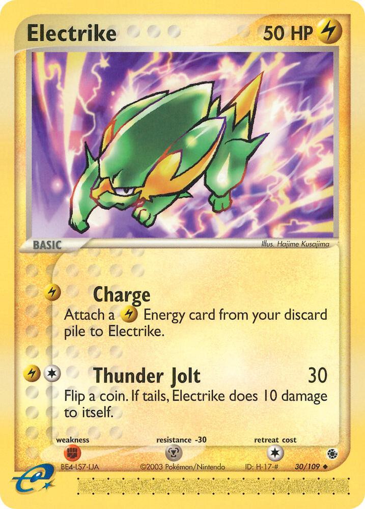 Electrike 30/109 card from Ruby and Sapphire