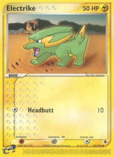 Electrike 52/109 card from Ruby and Sapphire