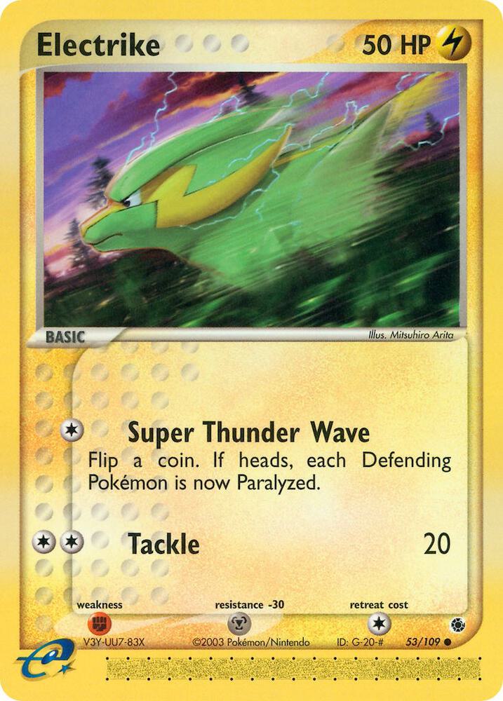 Electrike 53/109 card from Ruby and Sapphire