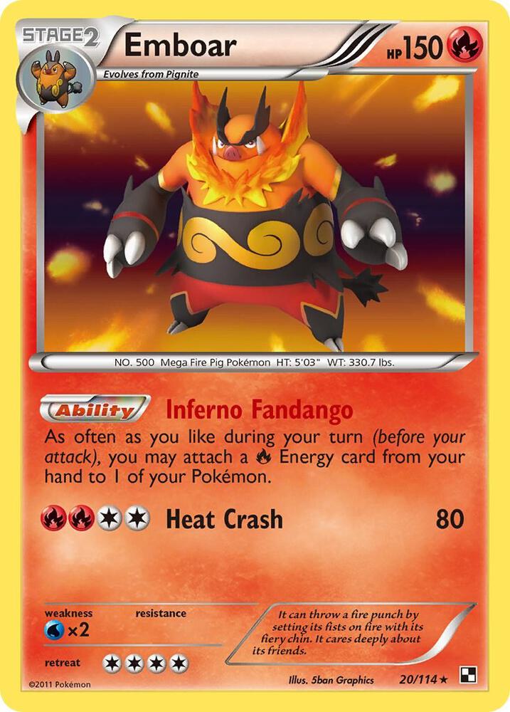 Emboar (20) 20/114 card from Black and White
