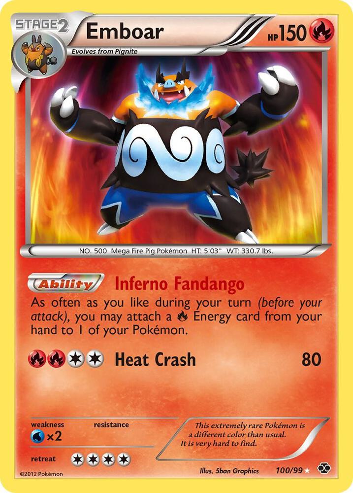 Emboar 100/99 card from Next Destinies