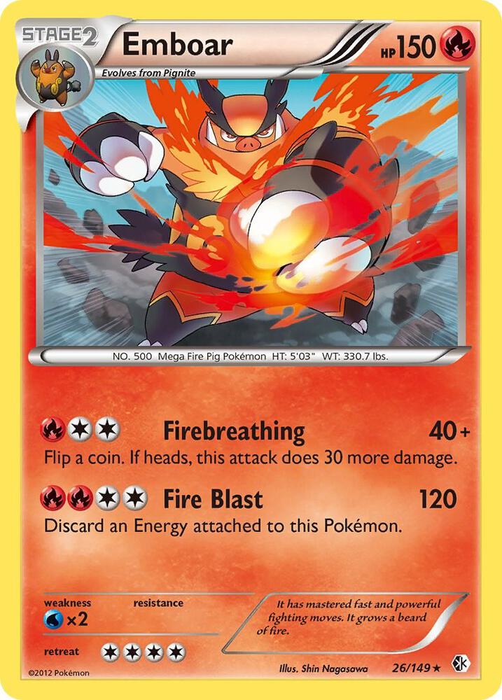 Emboar 26/149 card from Boundaries Crossed