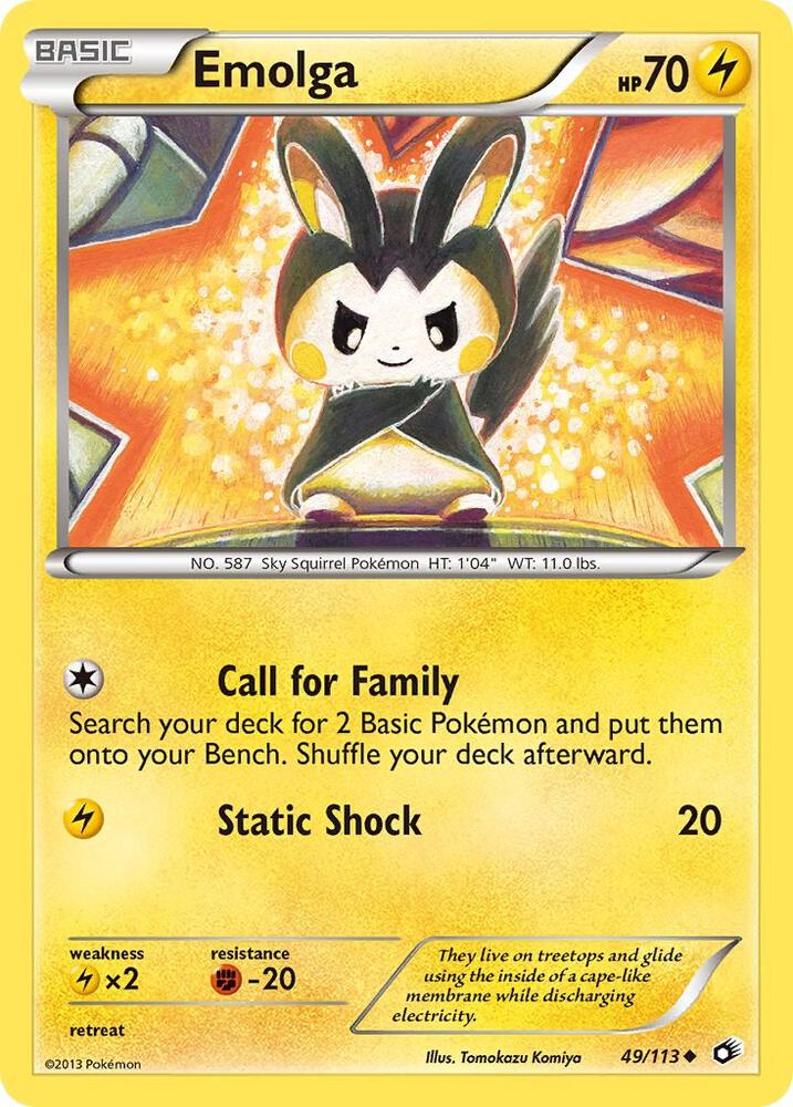 Emolga 49/113 card from Legendary Treasures